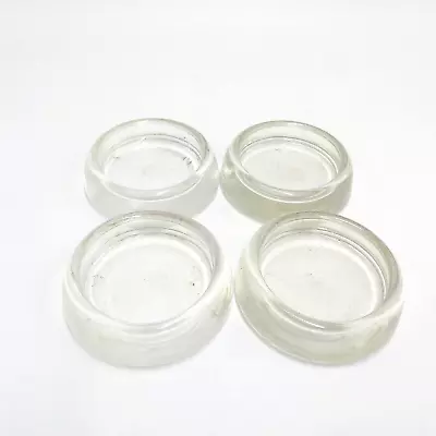 Clear Glass Furniture -Coasters-Vintage-Made In Canada-Carpet Savers-Set Of 4 • $11.99