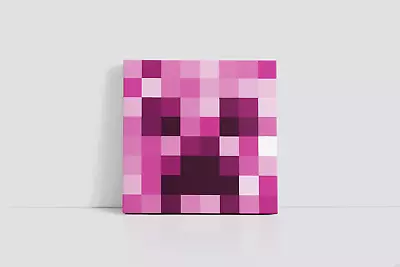 Minecraft Creeper Canvas Print Pink - Large Minecraft Artwork Wall Art • £4.90
