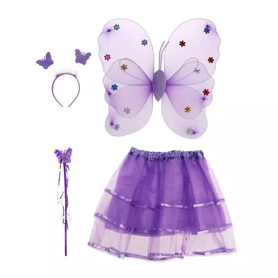  4 Pcs/set Child Fairy Costumes For Girls 4- 6 Dressing Up Thingies Kids Age3-4 • £9.54