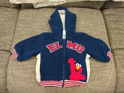 Sesame Street Elmo Hooded Zipper Fleece Jacket For Baby Size 12 Months • $12.74