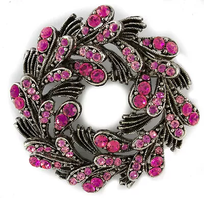 £14.95 • Buy Crystal Flower Brooch Corsage Wedding Bridal Dress Pin  Antique God - Silver