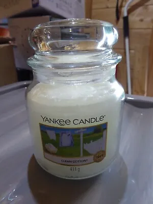 Yankee Candle Original Jar Candles Medium Clean Cotton 411g - Brand New • £11.79