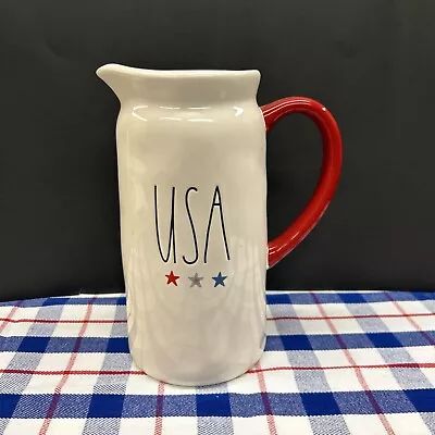 NEW RAE DUNN USA PITCHER Artisan By Magenta- Memorial Day Patriotic Stars • $20