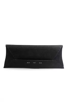 VBH Womens Flap Clutch Handbag Black Metallic • $170.81