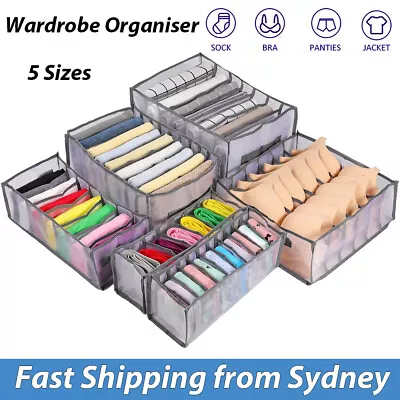 $5.99 • Buy 6/7/9/11 Grids Wardrobe Organiser Clothes Organizer Mesh Storage Drawer Divider