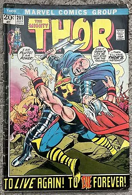 Thor Mighty #201 (1972 Marvel Comics) 1st App. Blackworld Origin Ego-Prime VG- • $3.49