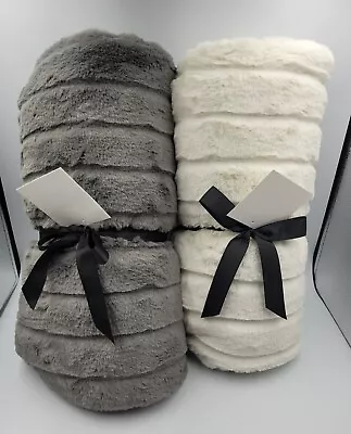£12.99 • Buy Large Blanket Throw Bedspread Cover Faux Fur Soft Cosy 130 X155cm  3 Colours