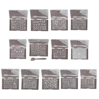 3D Embossed Silicone Mold Nail Art Handy Template Carving Sticker Stencil Tools • £6.36