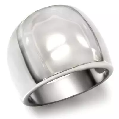 Stainless Steel Wide Curved Mirror Bump Bubble Goth Punk Dome Emo Ring • $11.19