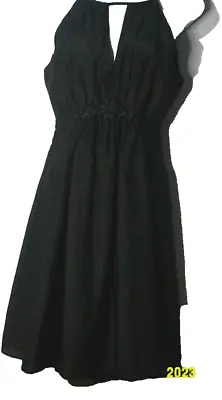 Esley Silk Blend Dress Open Shoulder Black Size Small • $32.48