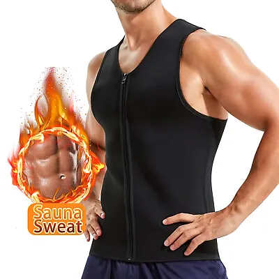 Men Gym Sweat Vest Sauna Suit Neoprene Waist Trainer Sports Tank Top Body Shaper • $9.79