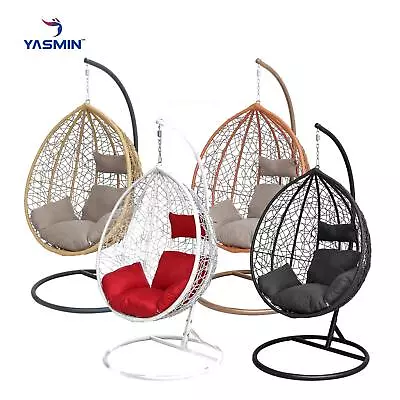 £189 • Buy Hanging Egg Chair With Steel Stand & Cushion Cover For Patio & Garden 105CM