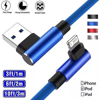 $6.68 • Buy 90 Degree USB Fast Charge Charger Data Cable Cord For IPhone 14 13 12 11 XS 8 7