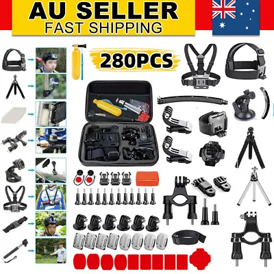 $39.95 • Buy 280pcs Accessories Case Pack Chest Head Floating Monopod For GoPro Hero 10 9 8
