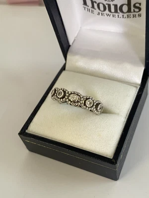 $39 • Buy Authentic Retired Pandora CZ Her Majesty Stacking Sterling Silver Ring ALE58 NEW