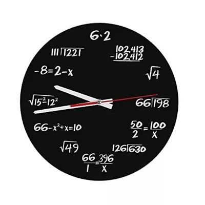 Math Wall Clock  Math Formulas Clock Quiz Clock In Black And White Unique3383 • $11.31