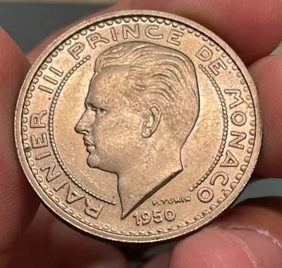 1950 Monaco 100 Francs Coin Excellent Condition • $14.99