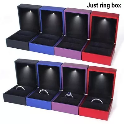 $10.29 • Buy Case Engagement Ring Box LED Light Ring Box Earrings Case Jewelry Ring Box