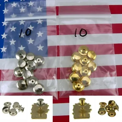 10 Locking Pin Backs For Disney Biker Gold Chrome Police Scouts Military Keeper • $10.24