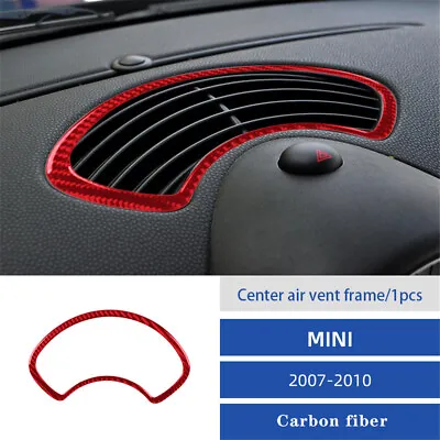 Red Interior Carbon Fiber Center Air Vent Trim Cover For MINI Cooper 2007-2011 • $16.19