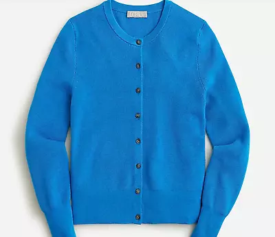 New J Crew Size M Ribbed Jackie Cardigan Sweater Sea Skyline BG086 • $49