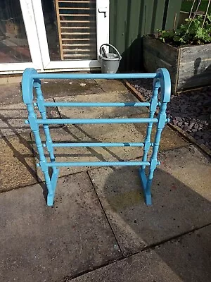 £10 • Buy Vintage Wooden  Towel Clothes Rail Freestanding Could Have Many Other Uses Item 