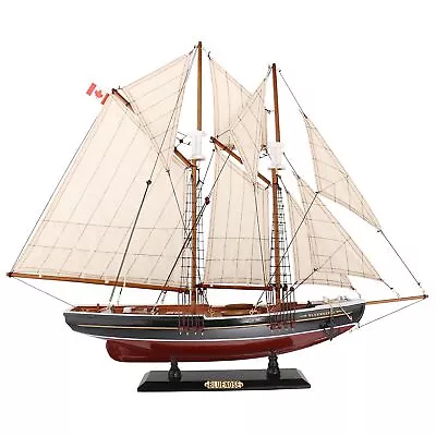 26  Wooden Sailboat Model Sailing Yacht Bluenose Schooner Ship Scale Replica ... • $169.18