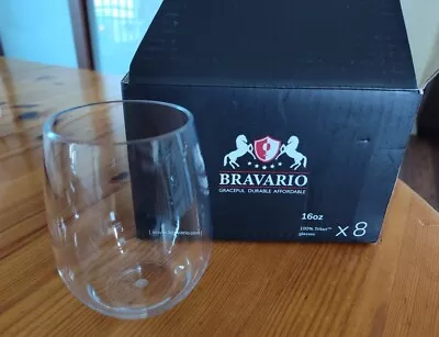 Bravario Unbreakable Stemless Plastic Wine Glasses | Reusable | Shatterproof 100 • $20.25