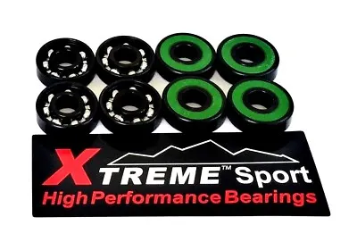 8 Pack Xtreme™ 608 RS ABEC 11 GREEN HIGH PERFORMANCE BEARINGS SKATEBOARD SCOOTER • £46.19