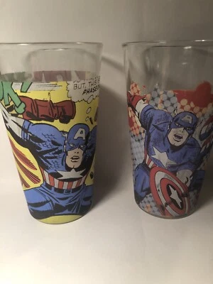 $19.99 • Buy 2 Pc 2010 Marvel Comics Captain America Glasses
