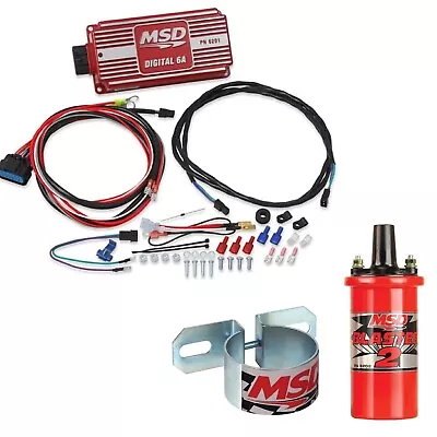 MSD Ignition Module And Coil W/ Mounting Bracket For 4 6 Or 8 Cylinder Engines • $358.13