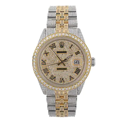 Rolex Datejust 1601 Yellow Gold And SS Diamond Buss Down Iced Out 36mm Watch • $9999.99