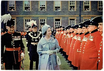 J Arthur Dixon Photogravure Postcard The Queen At Royal Hospital Chelsea • £1.49