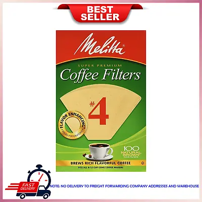 Melitta #4 Cone Coffee Filters Unbleached Natural Brown 100Ct • $5