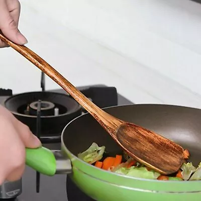£8.45 • Buy Wooden Non Stick Cooking Spoons & Spatula Kitchen Utensils Set **choose**