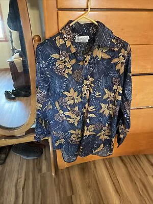 Mens Vintage Long Sleeve Shirt 50% Polyester And 50 % Cotton By Kmart ￼70s-80s • $8