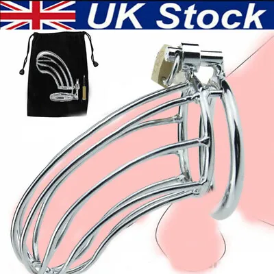 Male Chastity Device Penis Cage Metal Sissy Lock Restraint Ring Enhancer Bondage • £4.32