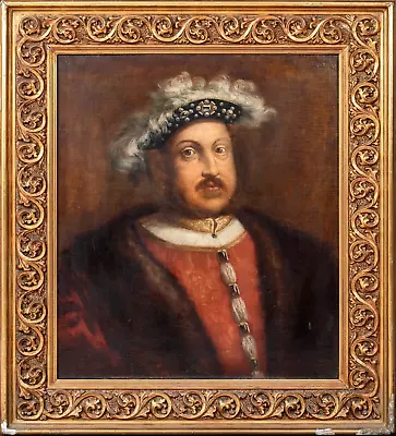 Large 17th European School Portrait King Of England Henry VIII (1491-1547) • £5900