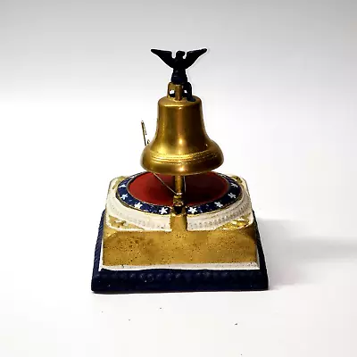 Vintage Liberty Bell & Eagle Cast Iron Brass Mechanical Bank Bicentennial Works • $32.79