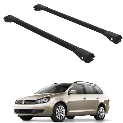 Roof Rack Cross Bars To VW Jetta SportWagen 2009-2015 Black Set 2 Pcs • $115