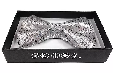 Silver Men Women Sequin Bowtie Classic Clip-On Neck-wear Tuxedo Adjustable  • $7.99