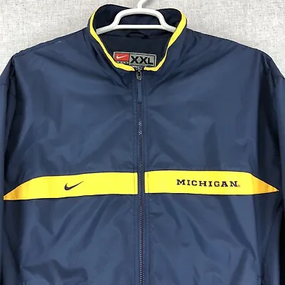 Nike Team Michigan Wolverines Full Zip Windbreaker Jacket Men's Size XXL NICE! • $39.95