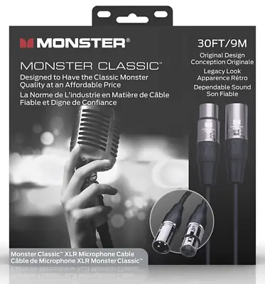 Monster Classic Microphone Cable 30 FT (9m) XLR Male To XLR Female • $44.99