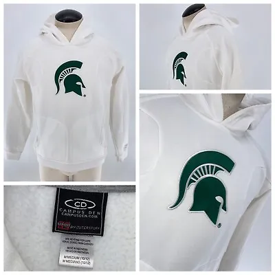 Michigan State Spartans Hoodie Sweatshirt M Youth White Sewn On Poly YGI V3-59 • $28.99