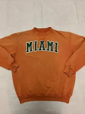 Vintage Miami Hurricanes Faded Super Thin Crew Neck Sweatshirt Adult LRG USA! • $31.29