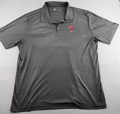 Texas Rangers MLB Cracked Logo Mens 2XL Gray Genuine Polo Shirt • $13.49