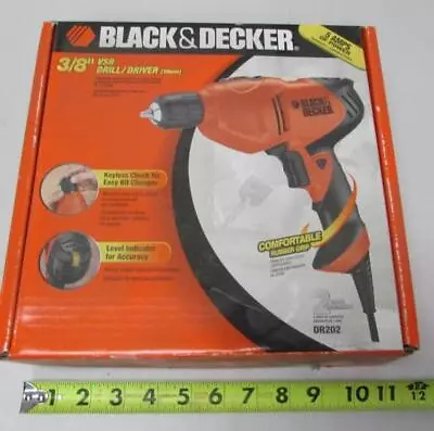 Black & Decker DR202 5 Amp 3/8-Inch Drill/Driver With Keyless Chuck & Level Ind. • $27.99