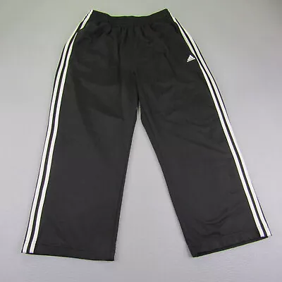 Adidas Pants Mens Large Black Track Suit Bottoms Sweats 3 Stripe Gym Warmup ^ • $19.97