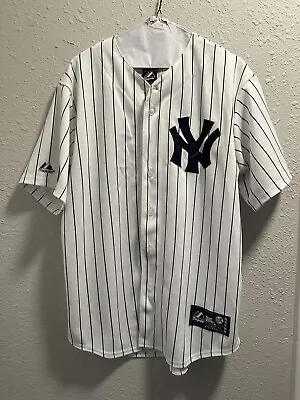 2008 New York Yankees Majestic Mark Teixeira #25 Jersey Pinstripes Sz Medium • $75