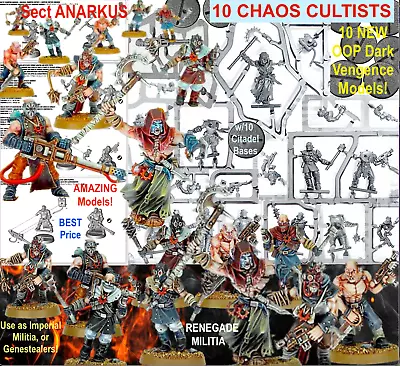 Sect ANARKUS: 10 CHAOS CULTISTS~OOP DARK VENGEANCE~Games Workshop: WARHAMMER 40K • $100.95